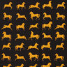 Crêpe de viscose Chevaux – noir/moutarde,  thumbnail number 1