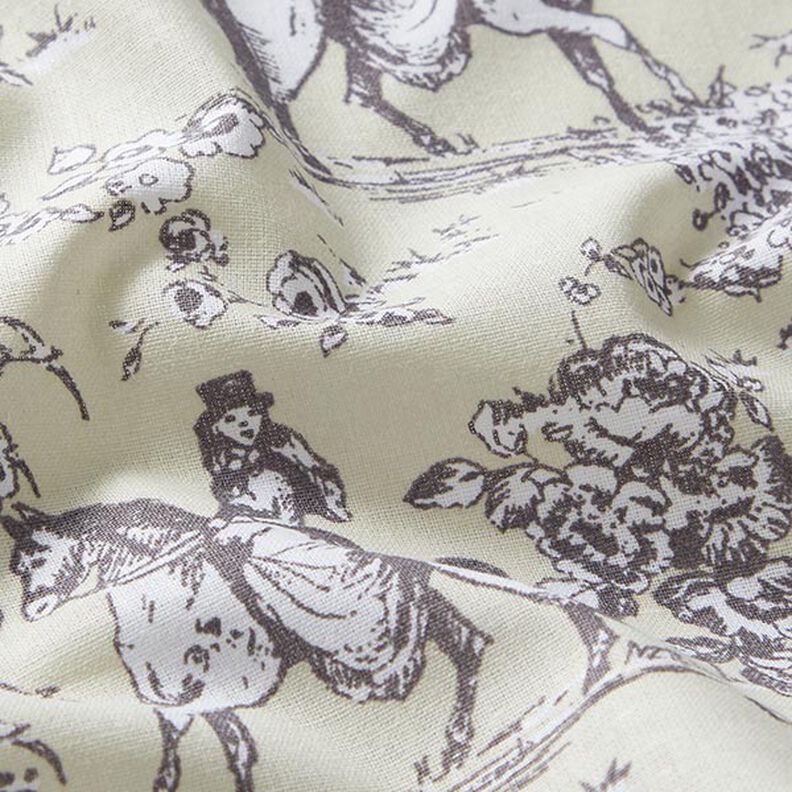 Tissu en coton Cretonne Visite du parc – beige clair,  image number 2