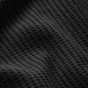 Jersey de coton gaufré uni – noir, 
