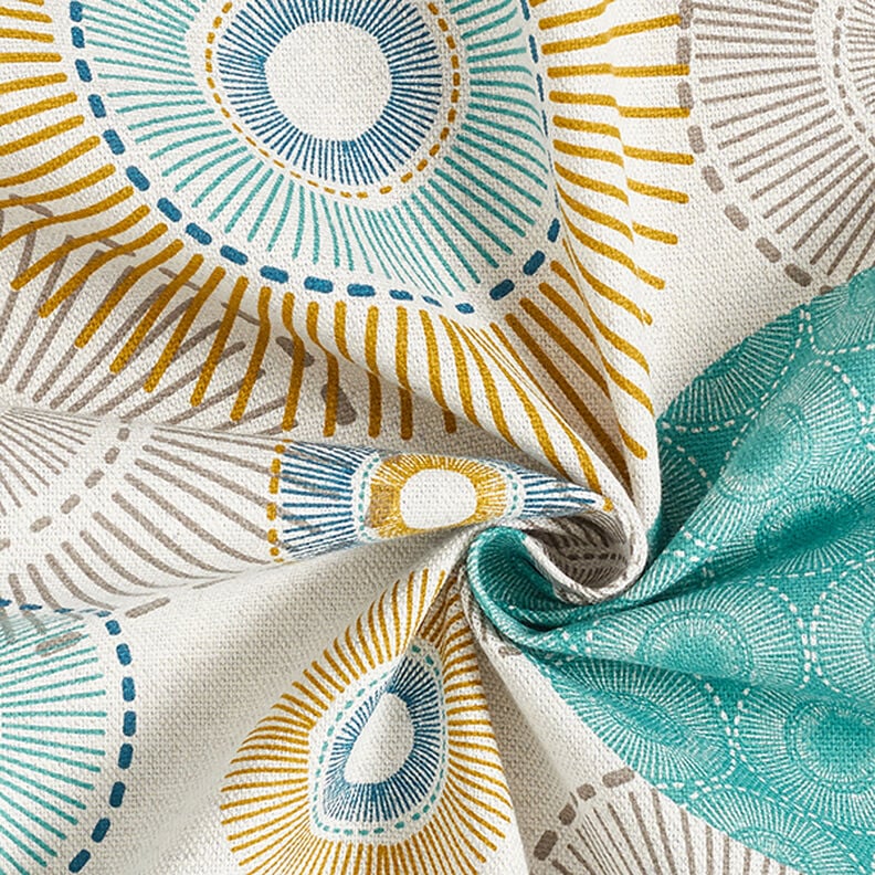 Tissu de décoration Semi-panama Cercles – bleu, image number 3