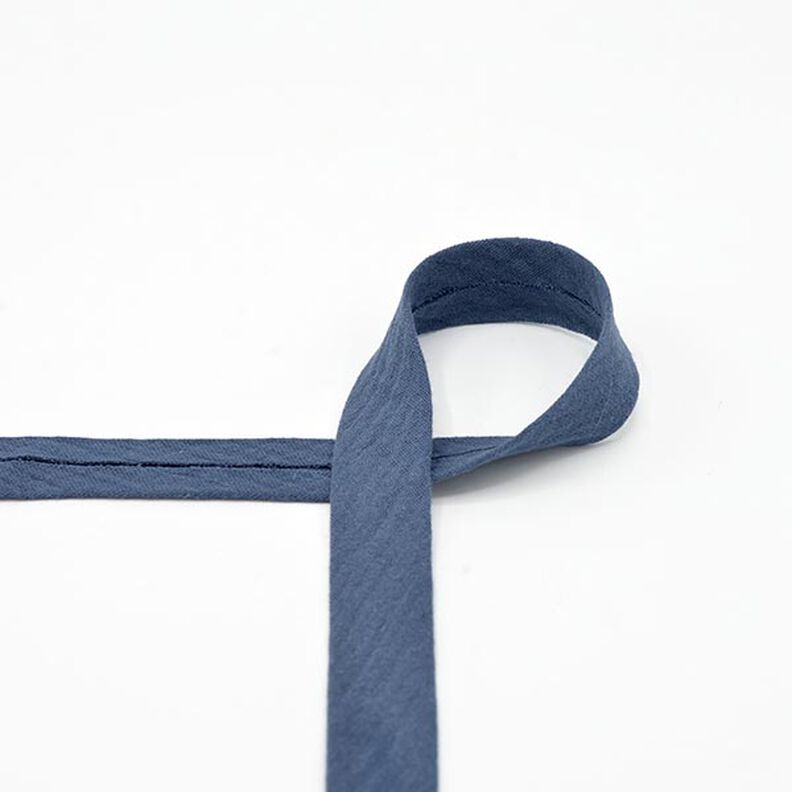 Biais Tissu gaze de coton [20 mm] – bleu jean,  image number 1