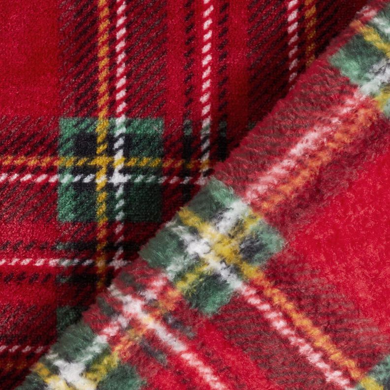 Polaire douillet Carreaux classiques – rouge foncé/vert sapin,  image number 4