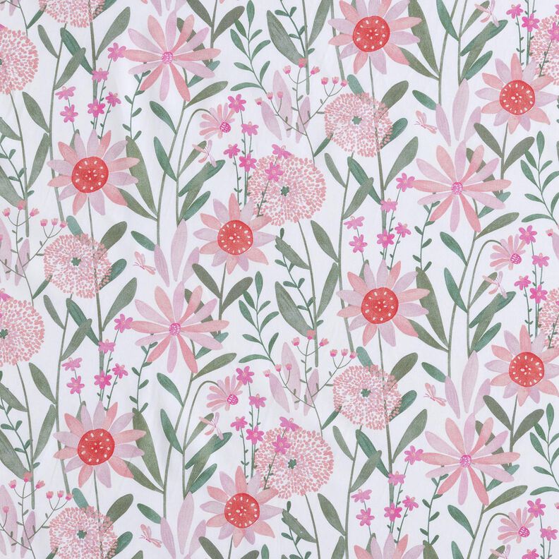 Popeline coton Grandes fleurs des champs Impression numérique | Poppy Fabrics – blanc,  image number 1
