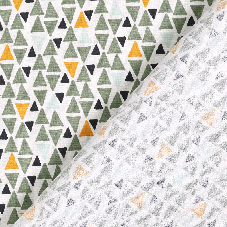 Tissu en coton Cretonne mini-triangles – roseau/blanc,  image number 4