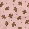 GOTS Tissu double gaze de coton Oiseaux et coeurs | Poppy Fabrics – vieux rose,  thumbnail number 3