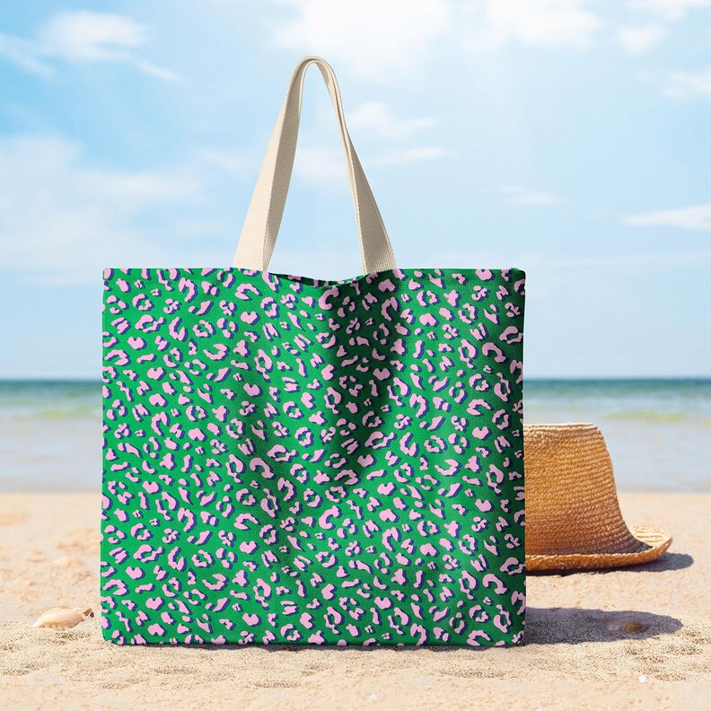 Coton enduit motif léopard abstrait | Poppy Fabrics – vert/rose, image number 5