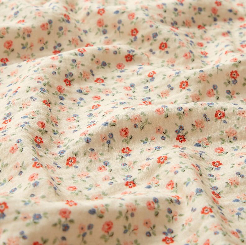 Tissu double gaze de coton Fleurs romantiques | Poppy Fabrics – beige clair,  image number 2