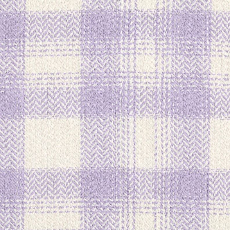 Tissu pour manteau Coton mélangé à carreaux – mauve/ivoire, image number 1