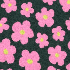 Ourson Fleurs | Poppy Fabrics – vert foncé/rose vif, 