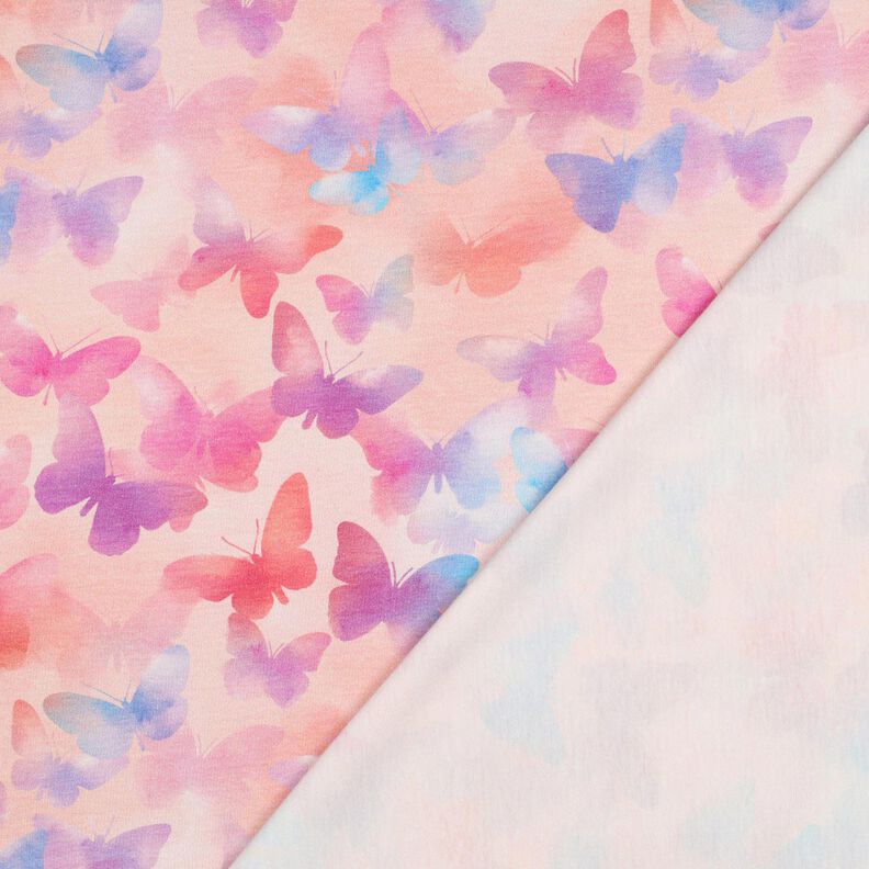 Jersey coton bunte Schmetterlinge Impression numérique | Poppy Fabrics – rosé/bleu, image number 4