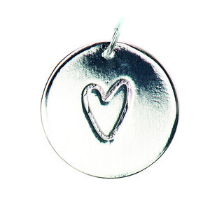 Pendentif Heart [Ø17 mm] | Rico Design – argent métallique, 
