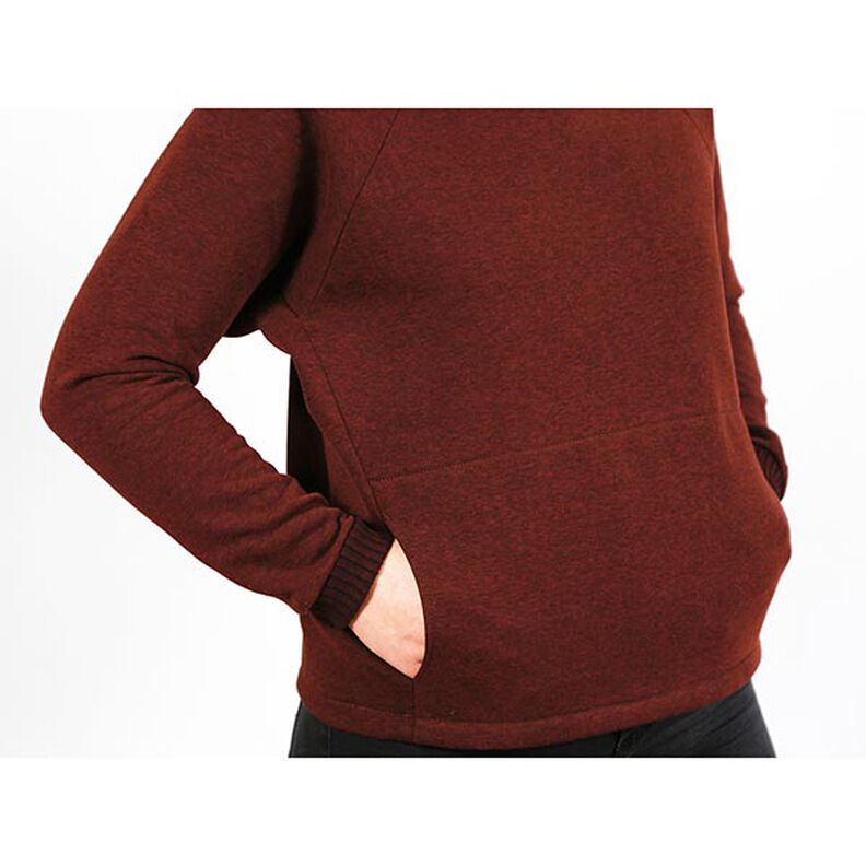 Pull chauve-souris avec poche ventrale et col montant FRAU BETTI | Patron prêt à découper | XS-XXL,  image number 6