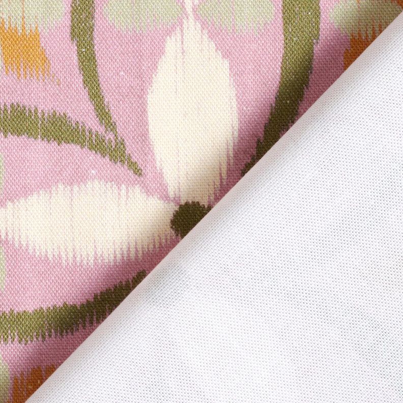 Tissu de décoration Canvas aspect grande broderie – violet pastel/beige clair, image number 4