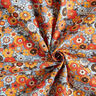 Tissu en coton Cretonne Fleurs multicolores – jean bleu clair/orange,  thumbnail number 3