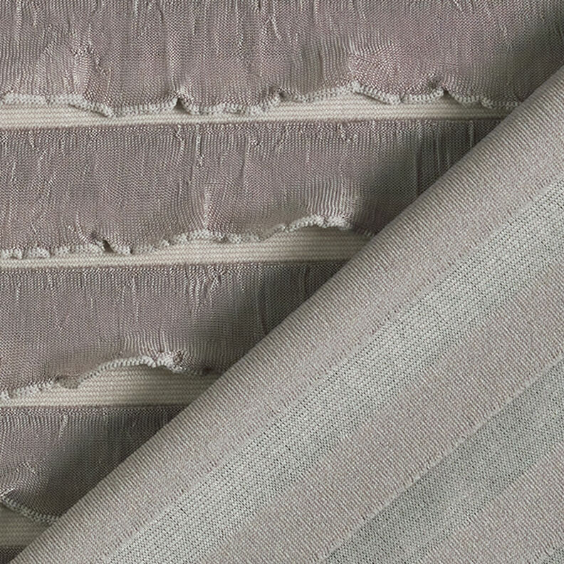 Jersey ruché Rayures horizontales en batik – taupe foncé,  image number 4
