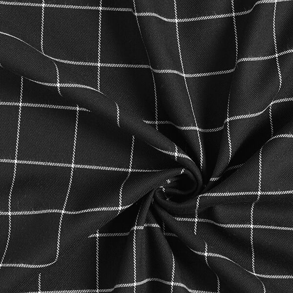 Mélange viscose stretch carreaux – noir/blanc,  image number 3