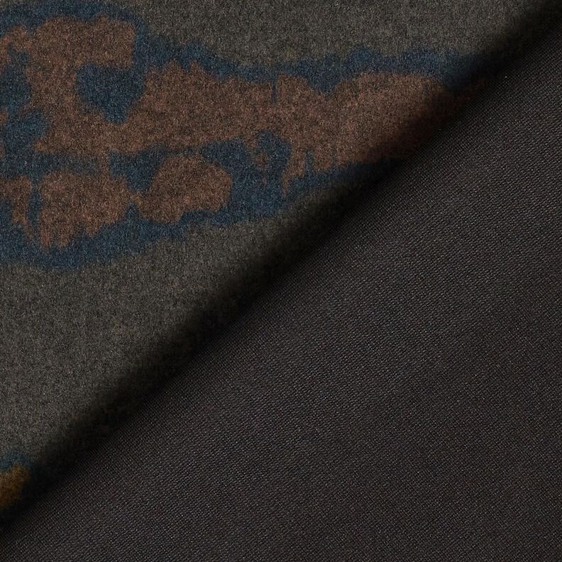Jersey romanite tissu gratté avec lignes d’eau – marron foncé/noir,  image number 4