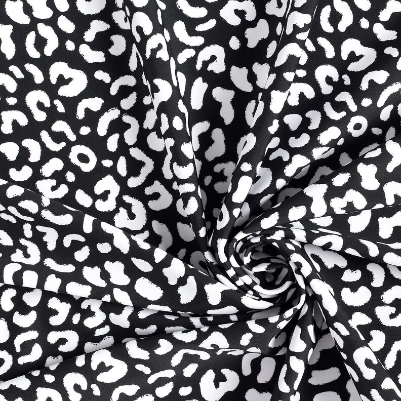 Tissus pour maillot de bain Taches léopard abstraites – bleu noir/blanc,  image number 3