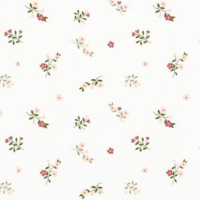 Jersey coton Fleurs et cœurs – écru, 