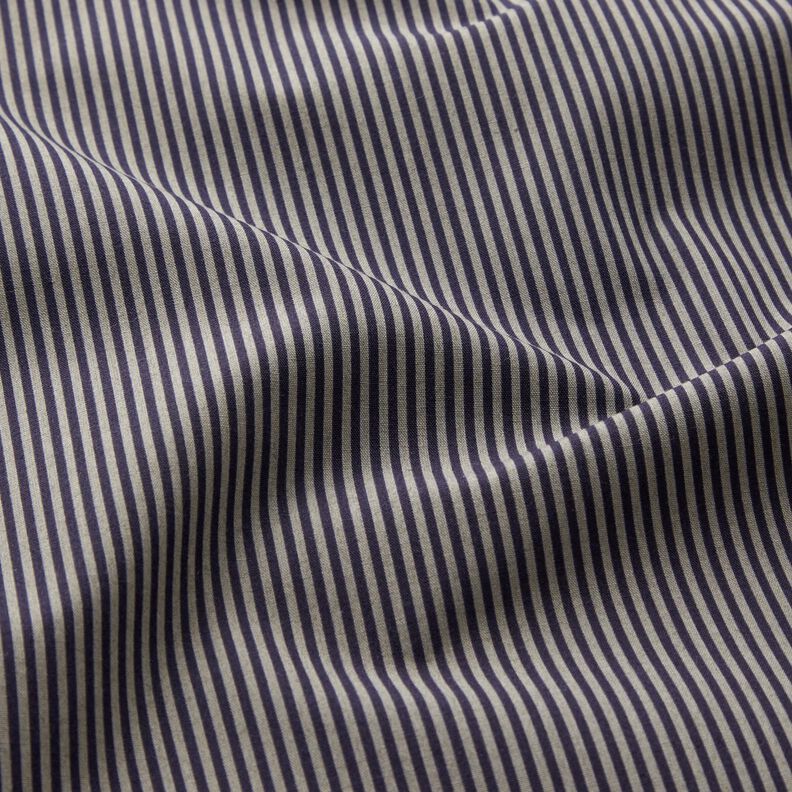 Tissu pour chemise à rayures verticales – noir/gris, image number 2