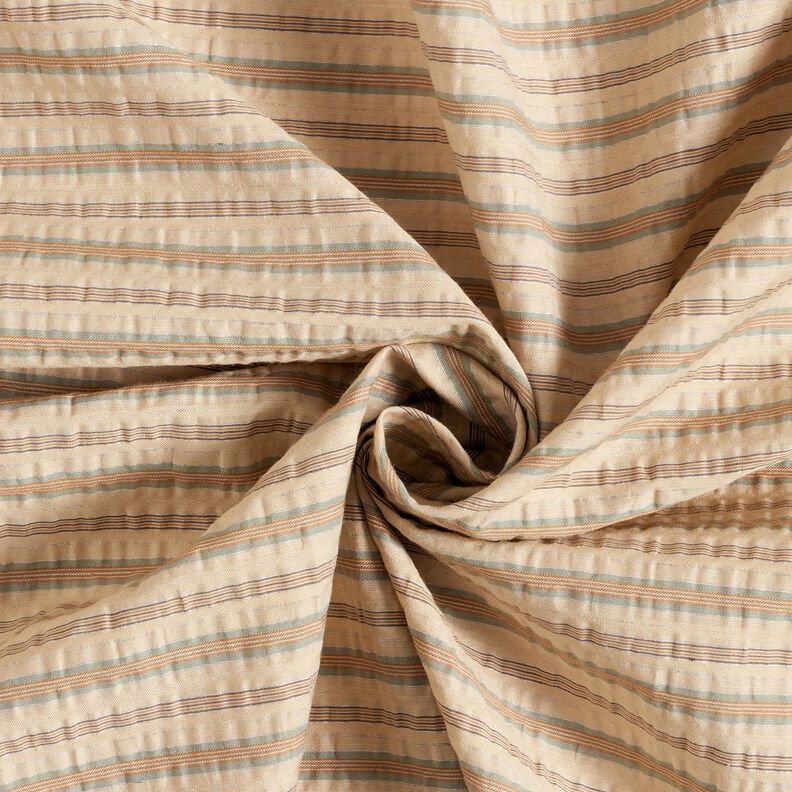 Tissu de coton à rayures écrasées – amande,  image number 3