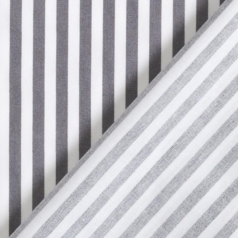 Popeline coton Rayures étroites – gris schiste/blanc, image number 4