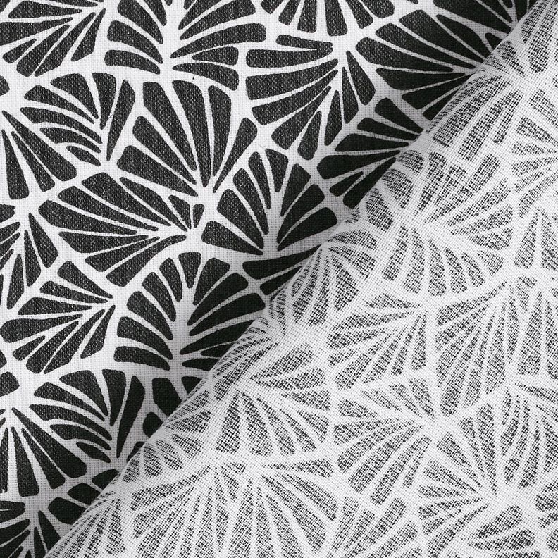 Coton enduit Mini feuilles abstraites – noir/blanc,  image number 5