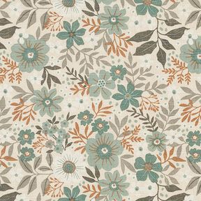 Tissu de décoration Semi-panama splendeur florale – roseau/nature, 