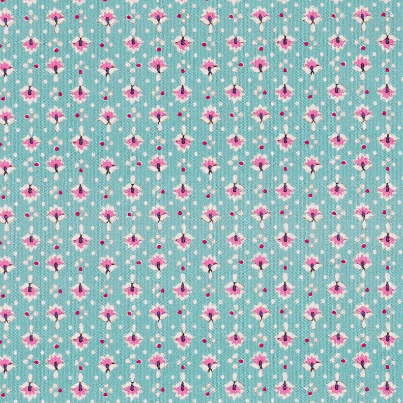 Tissu en coton Popeline petits ornements – vert menthe/violet pastel – menthe/violet pastel,  image number 1