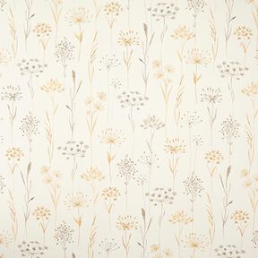 Tissu de décoration Semi-panama Fleurs séchées – beige clair, 