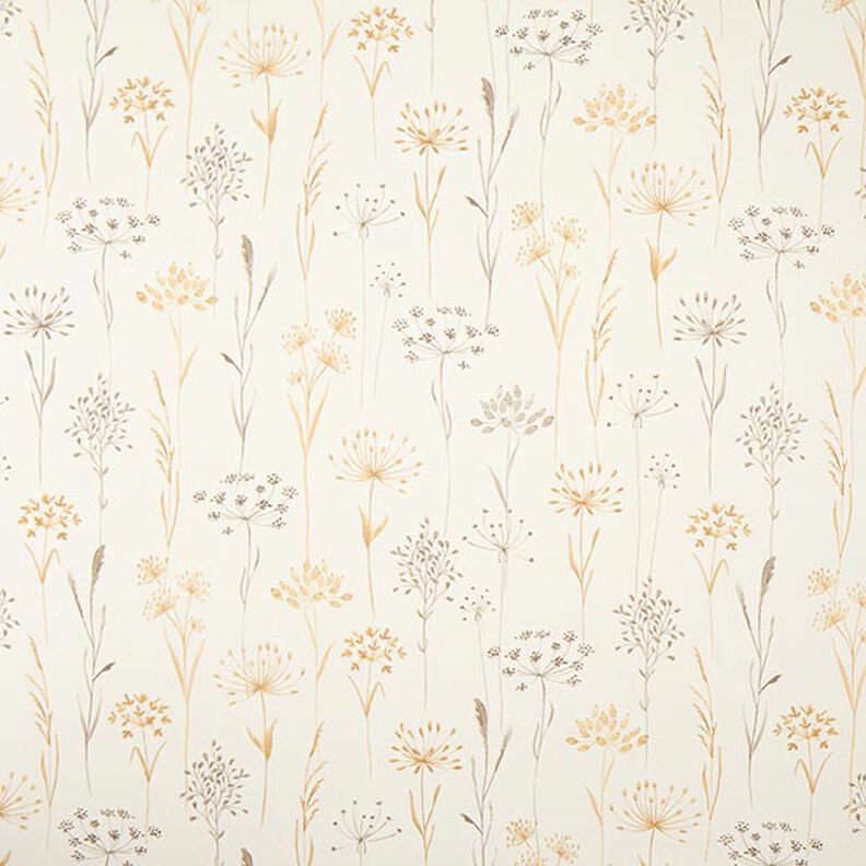 Tissu de décoration Semi-panama Fleurs séchées – beige clair, image number 1