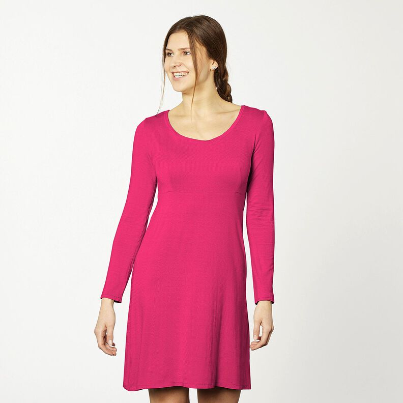 Jersey coton Medium uni – rose intense, image number 4