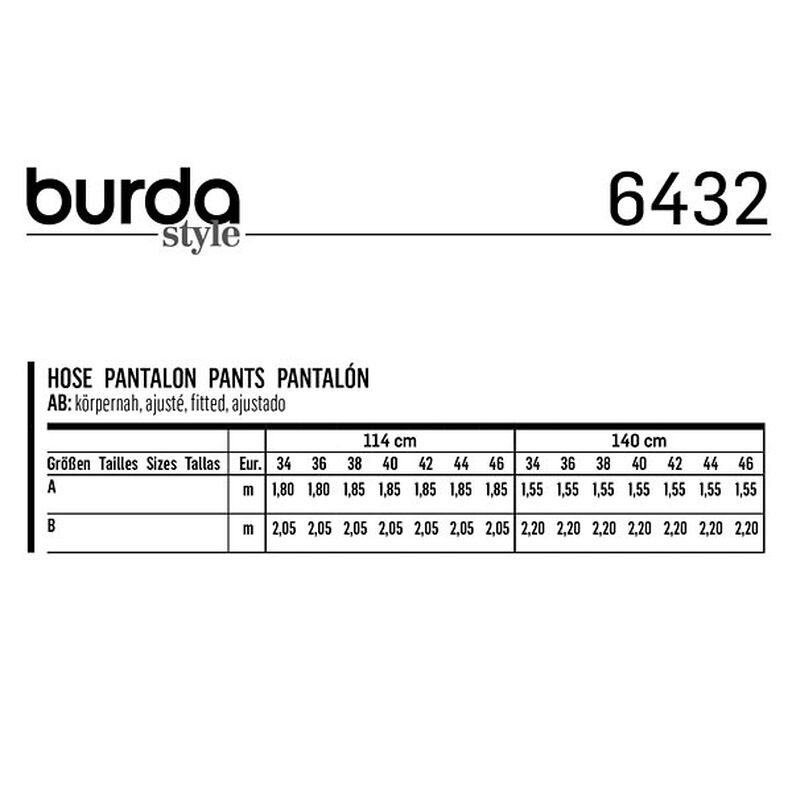 Pantalon | Pantalon 7/8, Burda 6432 | 34 - 46, image number 5