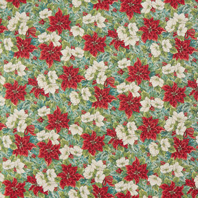 Tissu de décoration Gobelin Étoiles de Noël bicolores – beige clair/rouge, 