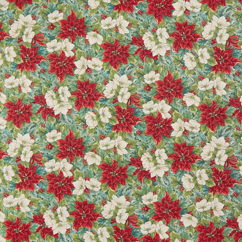 Tissu de décoration Gobelin Étoiles de Noël bicolores – beige clair/rouge, image number 1