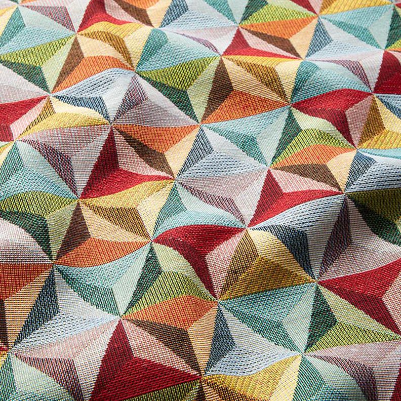 Tissu de décoration Gobelin Prisme – carmin/bleu clair,  image number 2