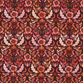 Jersey coton Fleurs Impression numérique – rouge bordeaux, 