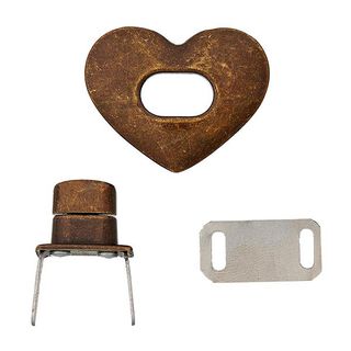 Fermoir pour sacs Cœur  – bronze, 