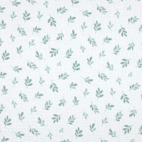 Tissu double gaze de coton Branches | Poppy Fabrics – blanc/roseau, 