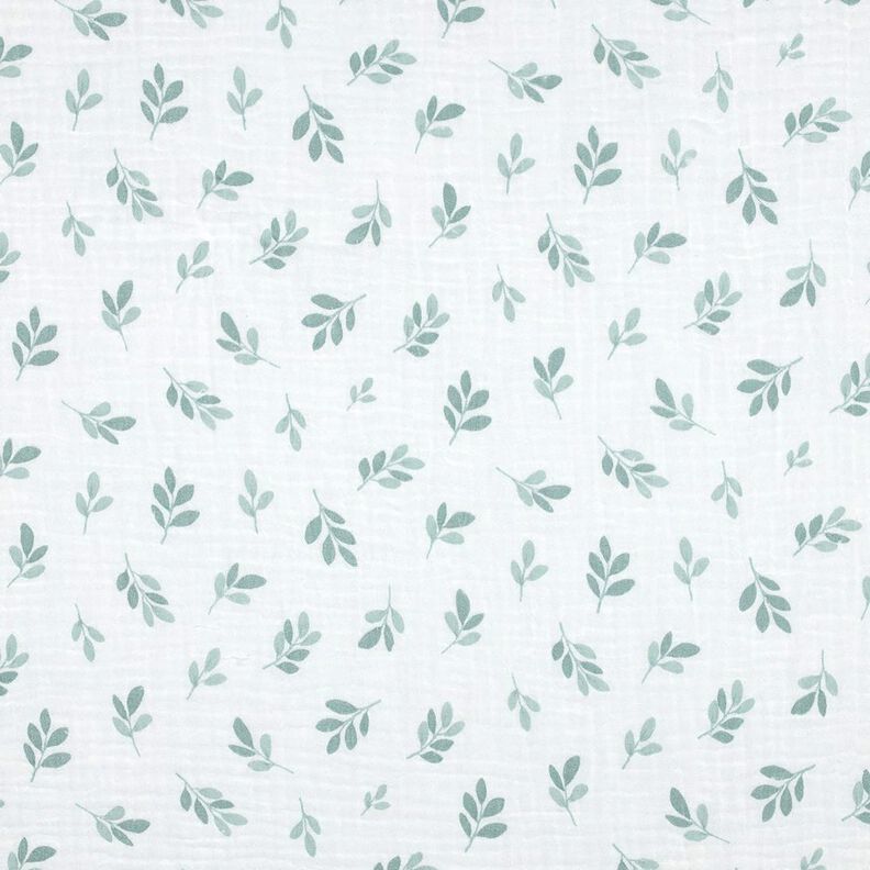 Tissu double gaze de coton Branches | Poppy Fabrics – blanc/roseau, image number 1