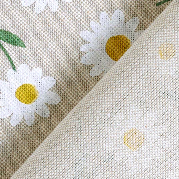Tissu de décoration Semi-panama pâquerettes – nature/blanc,  image number 4