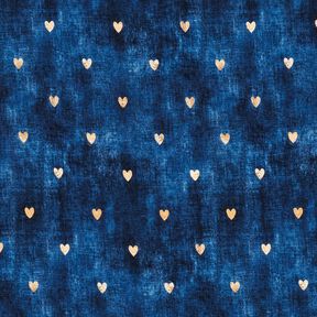 Jersey coton Cœurs dorés | Glitzerpüppi – indigo, 