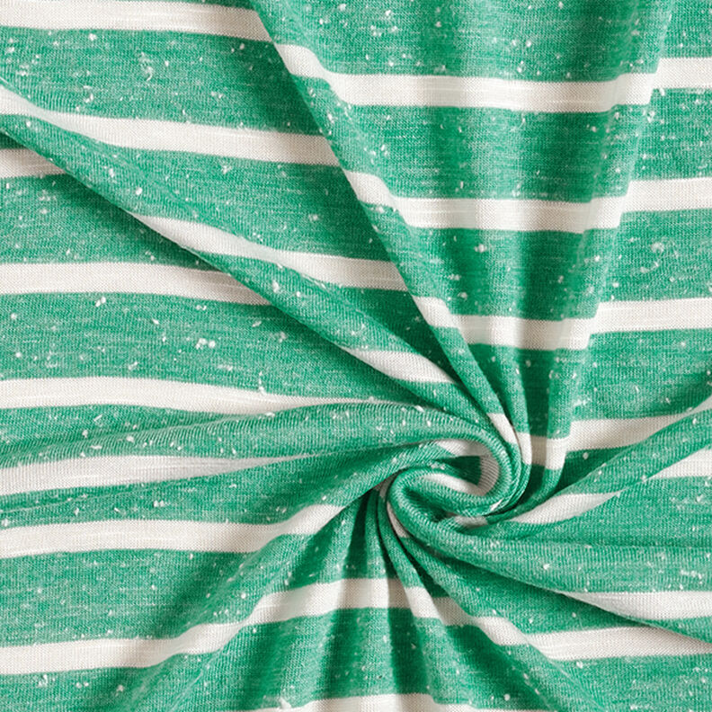 Jersey viscose Rayures horizontales – vert émeraude/blanc,  image number 3