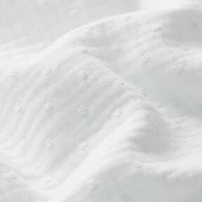 Tissu double gaze de coton dobby – blanc, 