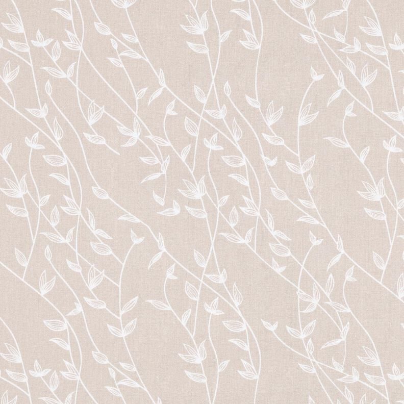 Popeline coton Vrilles de feuilles – gris brume, image number 1