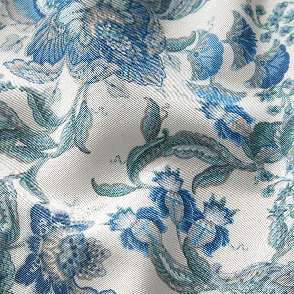 Tissu décoratif Toile ornements floraux orientaux 280 cm – blanc/bleu,  image number 2
