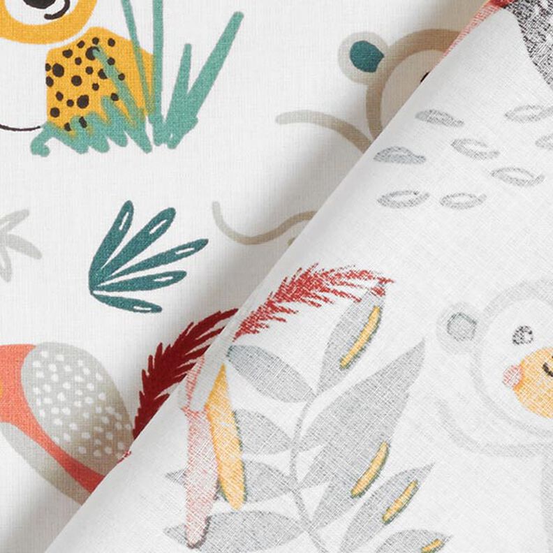 Tissu en coton Cretonne Jungle – blanc,  image number 4