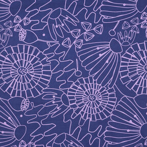 Popeline coton Eden | Nerida Hansen – bleu marine/mauve, 