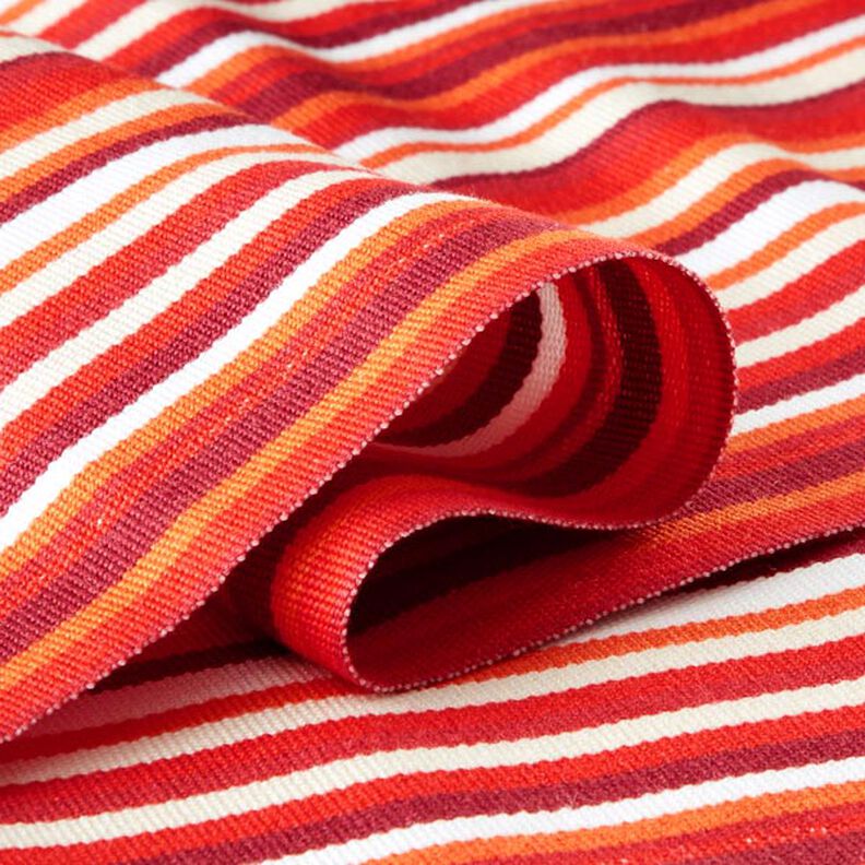 Extérieur Tissu pour chaise longue Rayures verticales 45 cm – rouge/orange,  image number 2