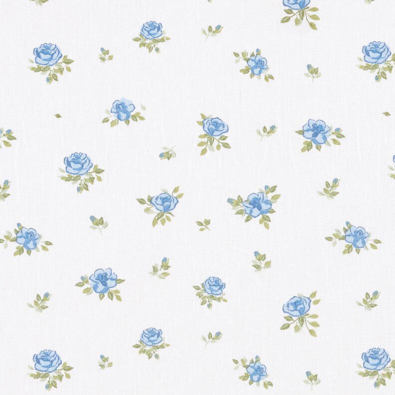 Popeline coton zarte Rosen – bleu clair/blanc, image number 1